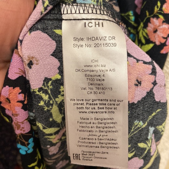 🧡Beautiful ICHI Floral Dress Size 38 Denmark - Picture 4 of 5